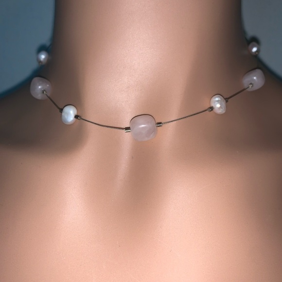 Silpada Vintage Sterling *Rose Quartz & Pearl Necklace - Picture 4 of 8